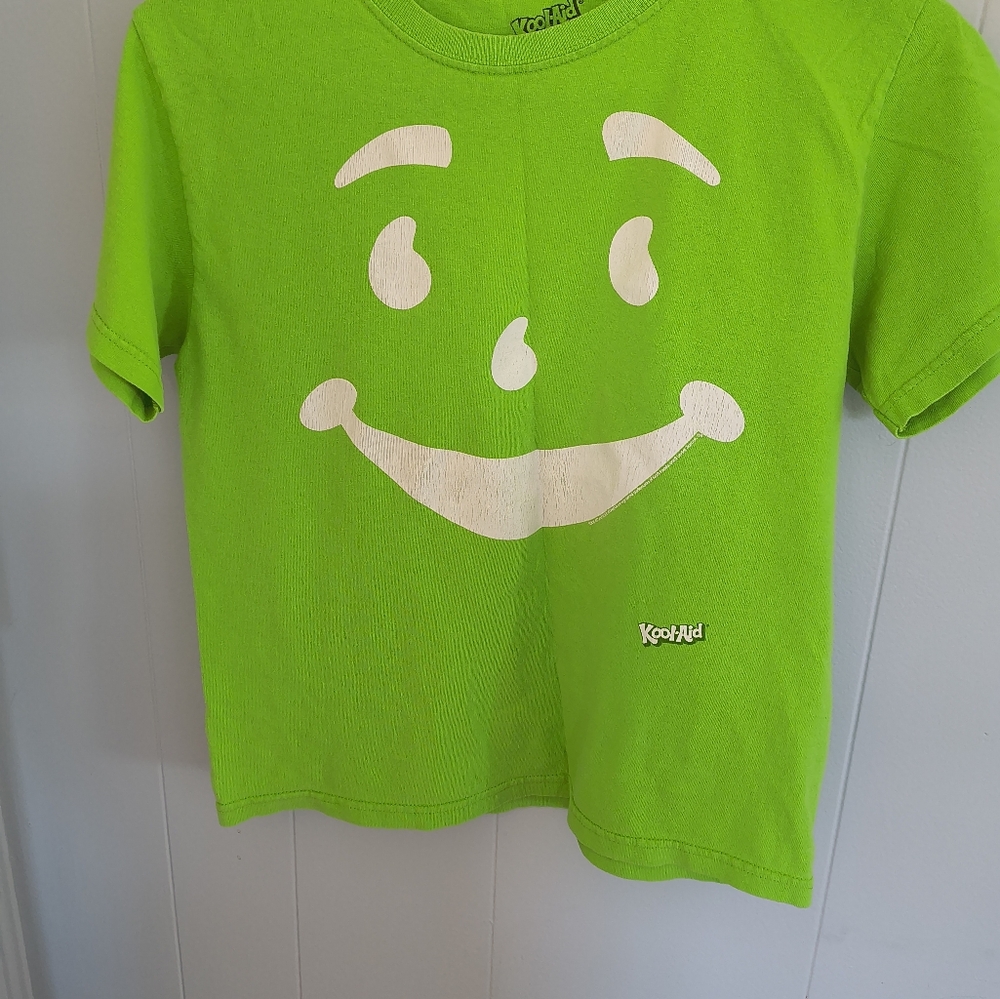 Green Kids T-Shirt with Smiley Face by